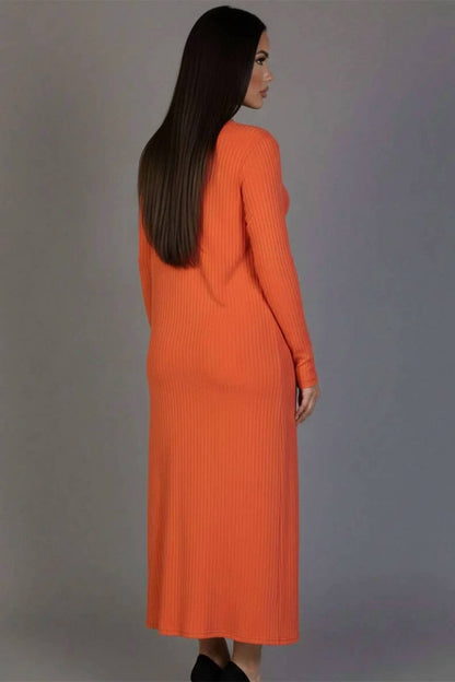 Ribbed Cardigan & Cami Midi Bodycon Dress