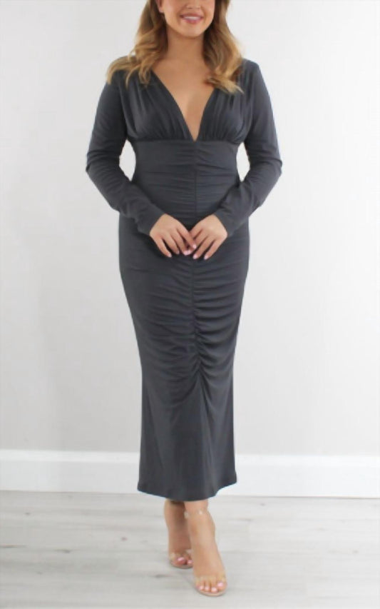 VNeck Ruched Dress