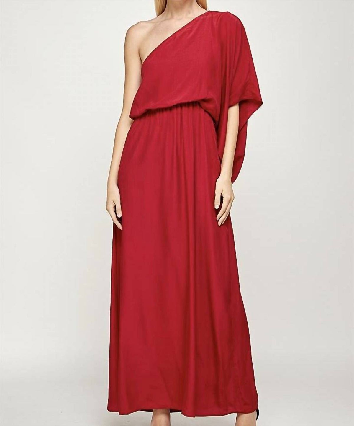 Satin One Shoulder Maxi Dress