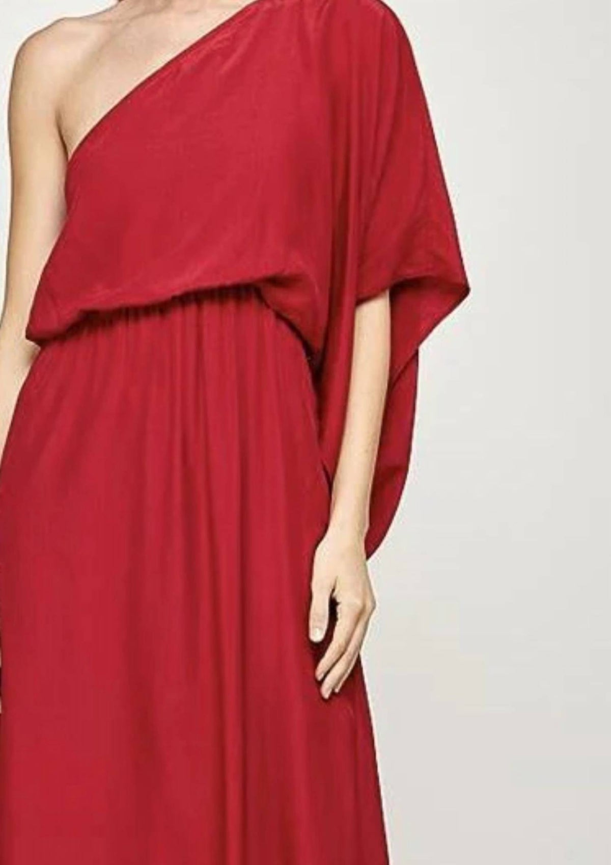 Satin One Shoulder Maxi Dress
