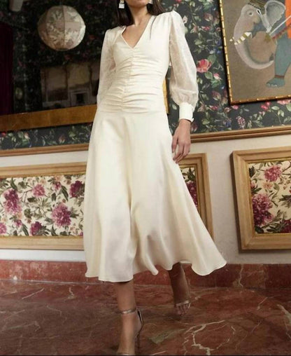 Grace Embroidered Voile Midi Dress