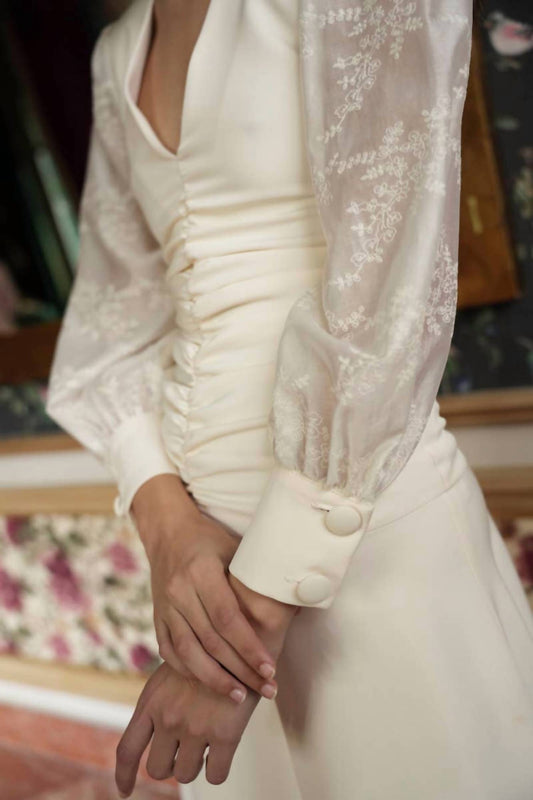 Grace Embroidered Voile Midi Dress