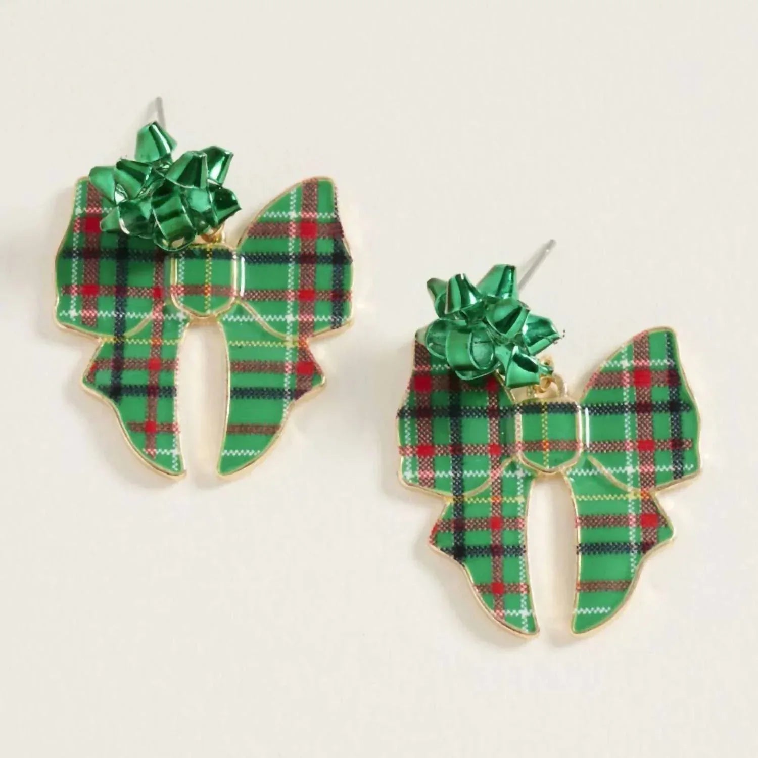 Sensibling Corp - Women's Holly Holiday Bow Earrings - Rack Hunt