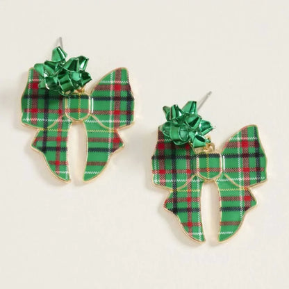 Sensibling Corp - Women's Holly Holiday Bow Earrings - Rack Hunt