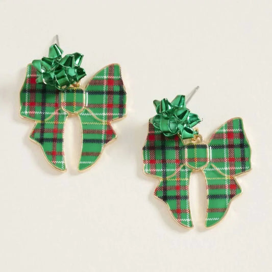 Sensibling Corp - Women's Holly Holiday Bow Earrings - Rack Hunt