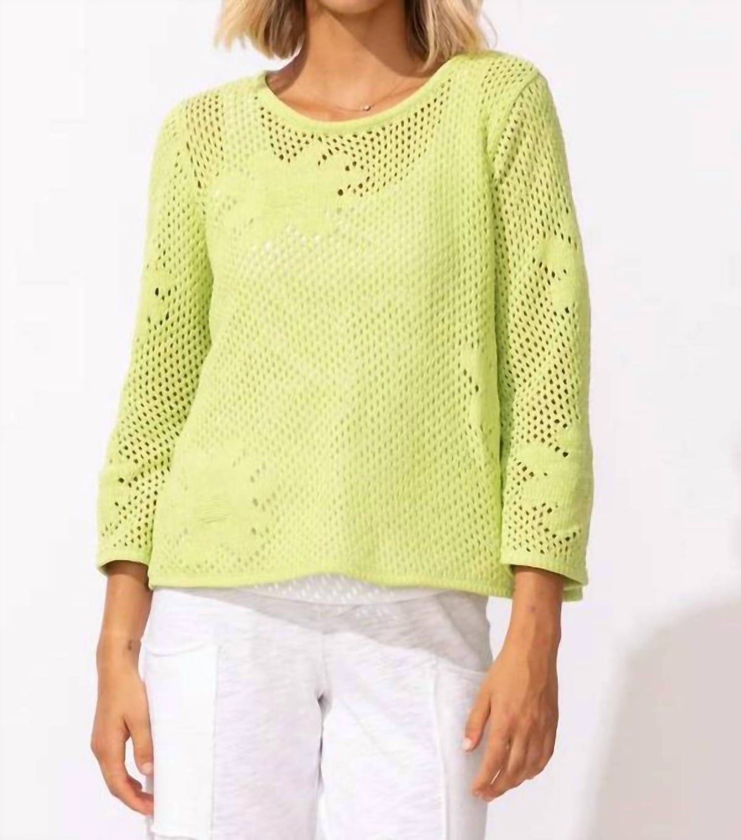 Floral Crochet Easy Pullover Sweater