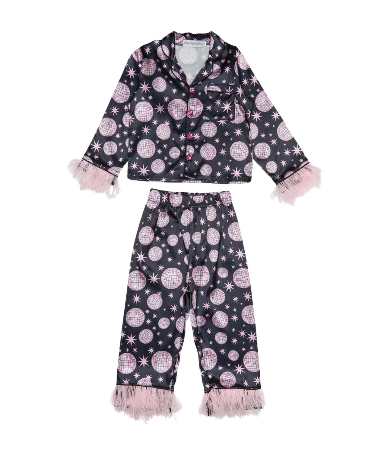 Girl's Disco Feather Silky Set