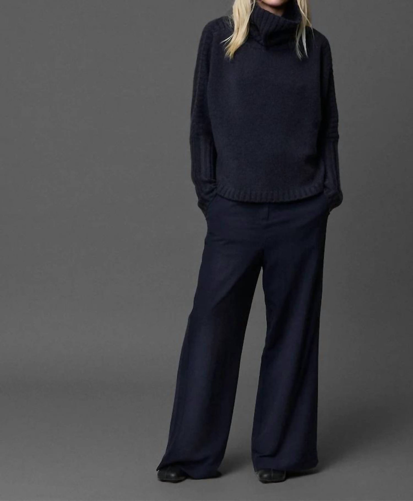Bat Sleeve Cashmere Turtleneck Sweater