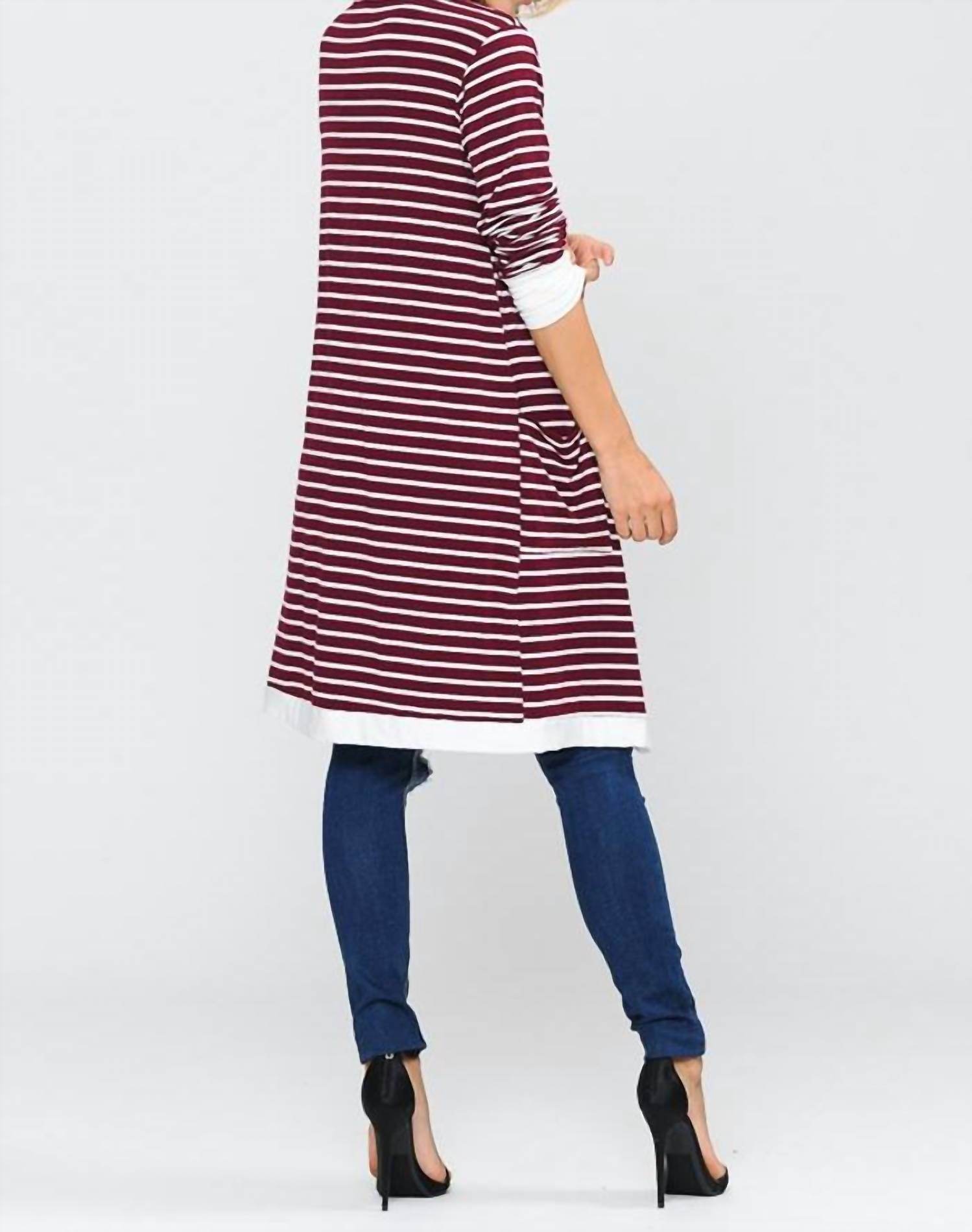 Susi - Stripe Midi Open Cardigan - Rack Hunt -