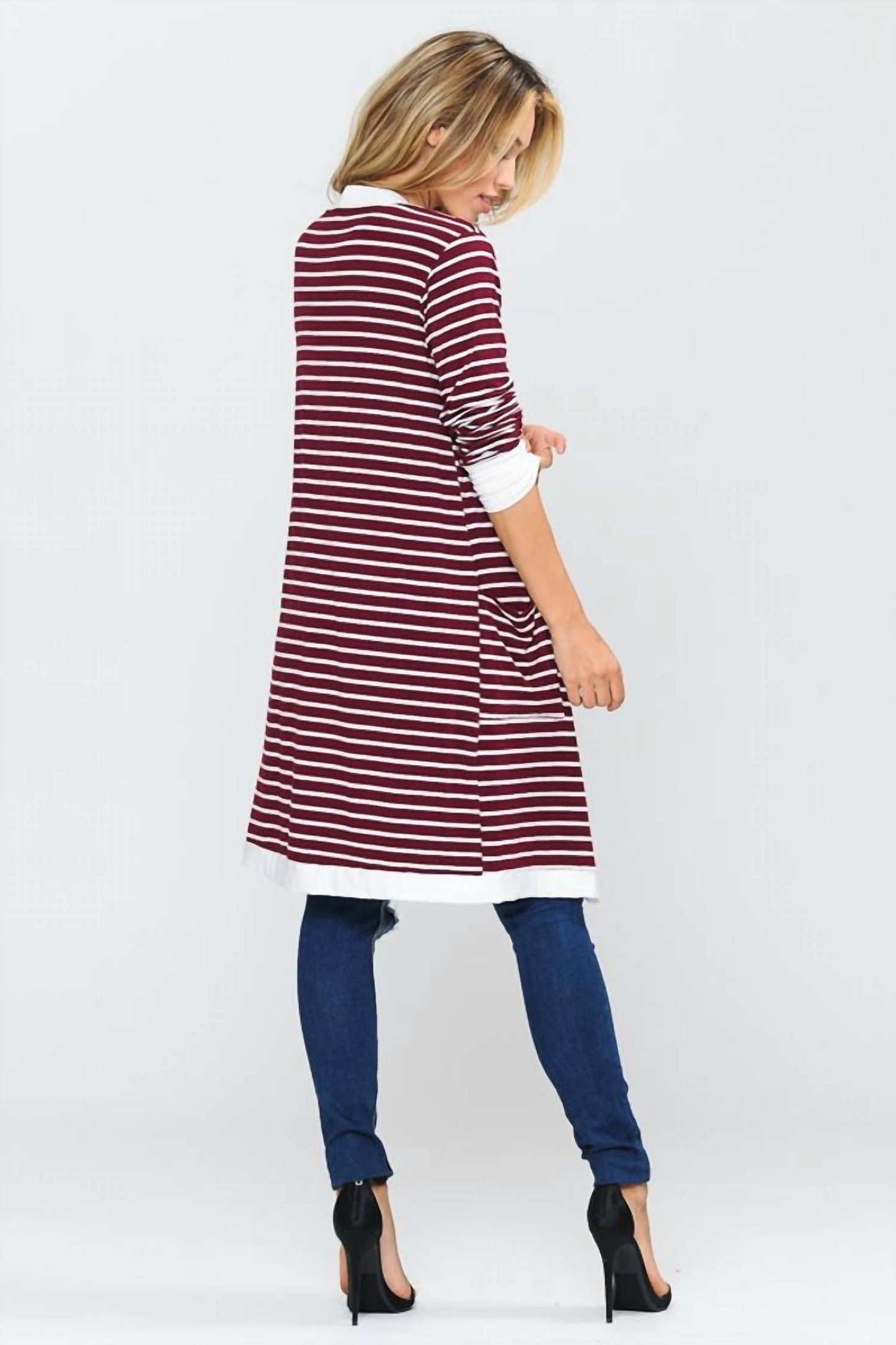 Susi - Stripe Midi Open Cardigan - Rack Hunt -