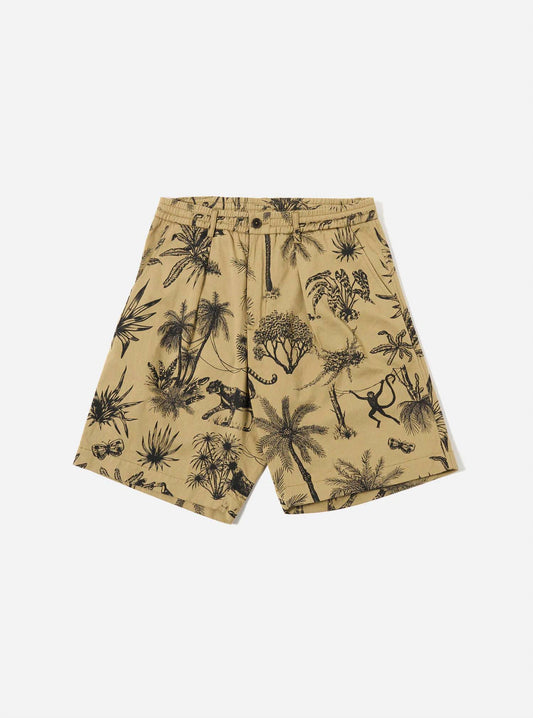 Men's Jungle Toile Twill Pleated Track Short