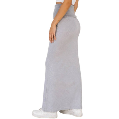 Hip Wrap Maxi Knit Skirt