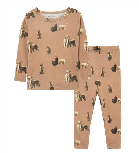 Kid's Alpaca Long Sleeve 2 Piece Pajama Set