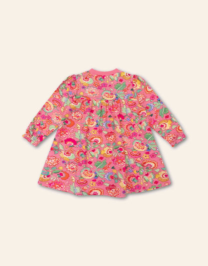 Girl's Dwarf Long Sleeve Floral Dress