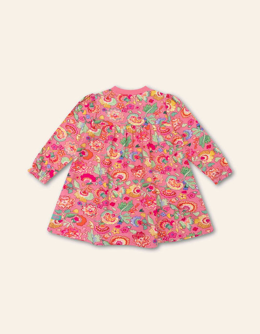 Girl's Dwarf Long Sleeve Floral Dress