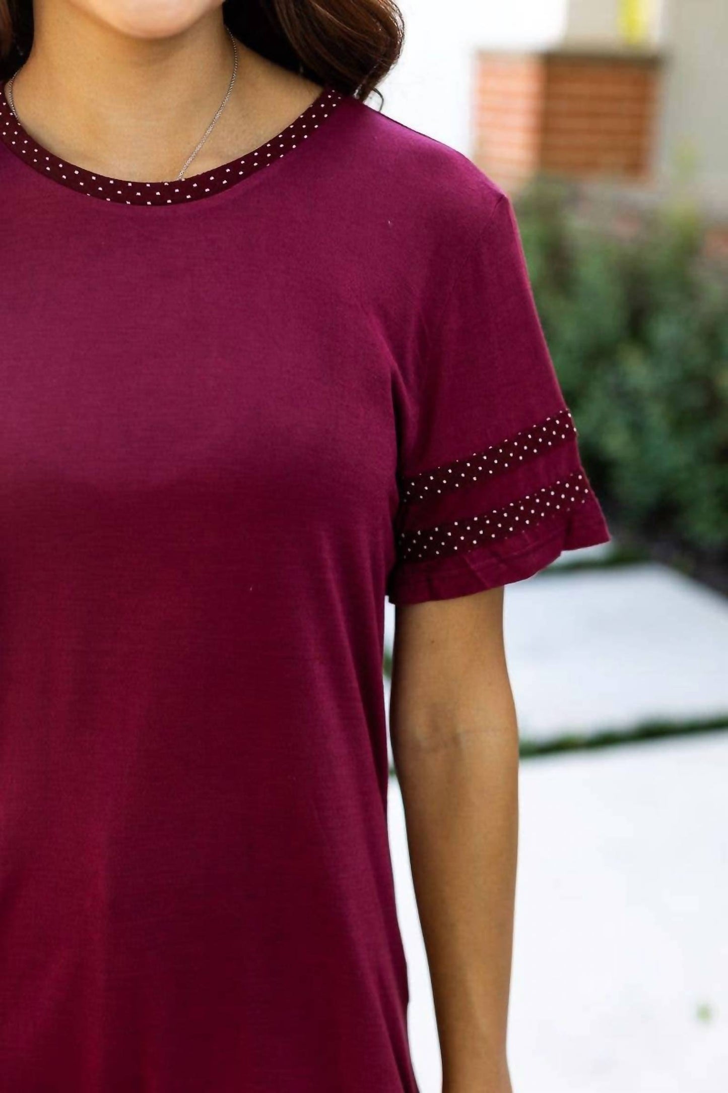 Go Fight Win Polka Dot Trim Tee