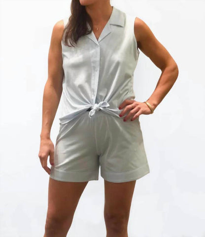 Pima Notch Collar Sleeveless Pajamas