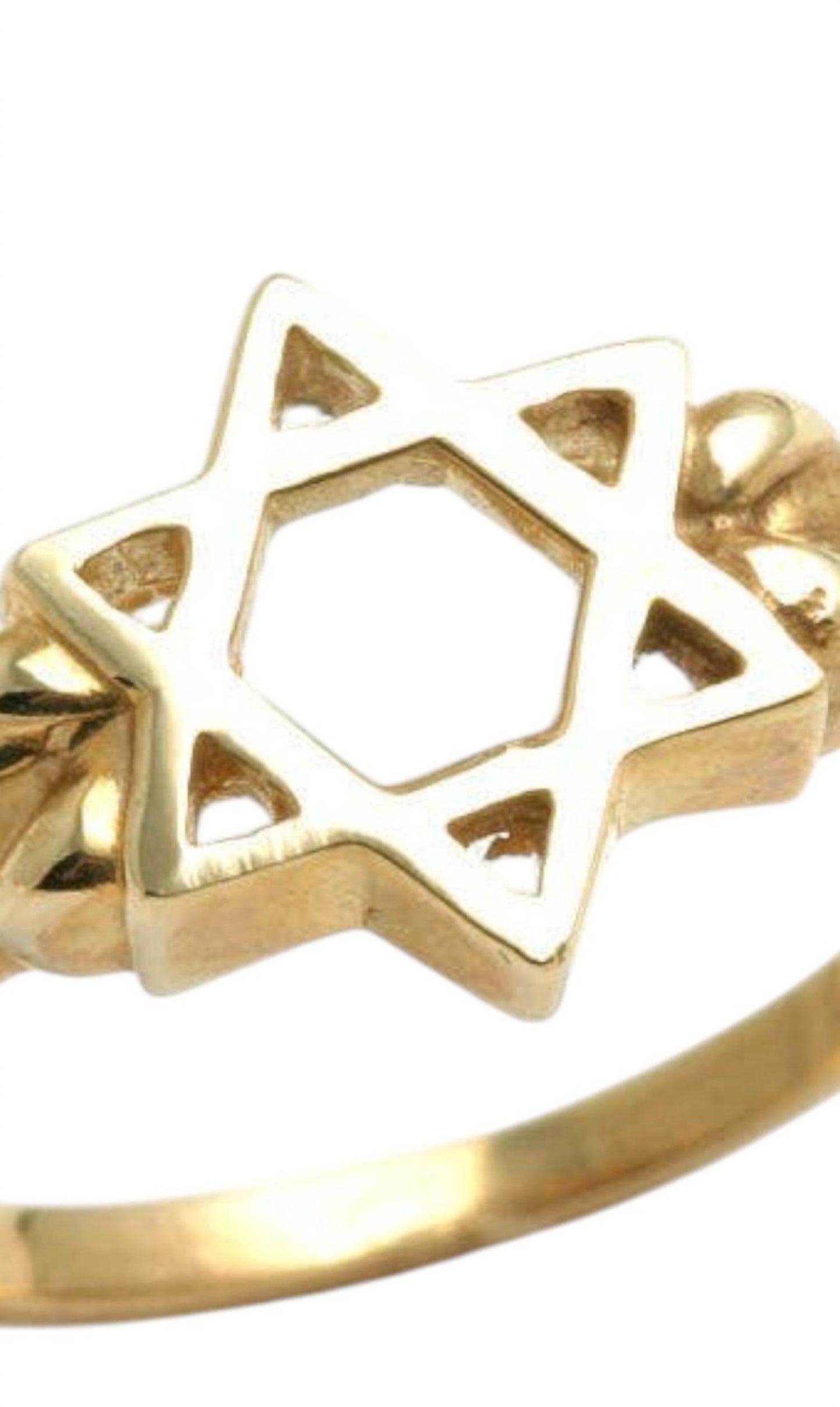 Bareket Fine Jewelry - 14k Yellow Gold Jewish Star Of David Ring - Rack Hunt -
