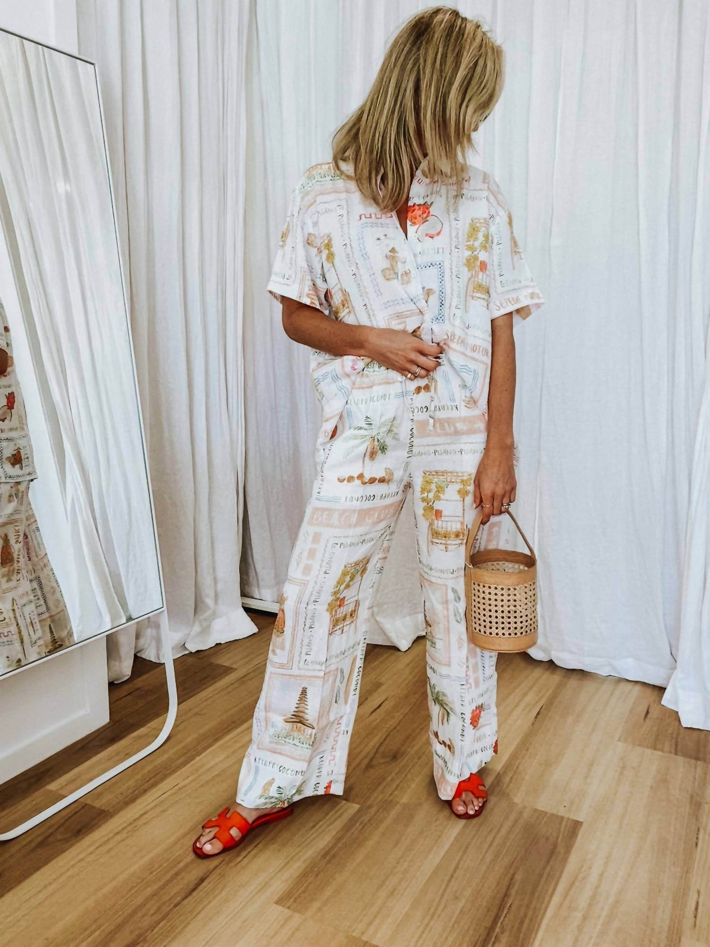 LJC Designs - Lottie Printed Linen Pants - Rack Hunt -