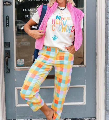MADRAS PLAID BARREL PANT
