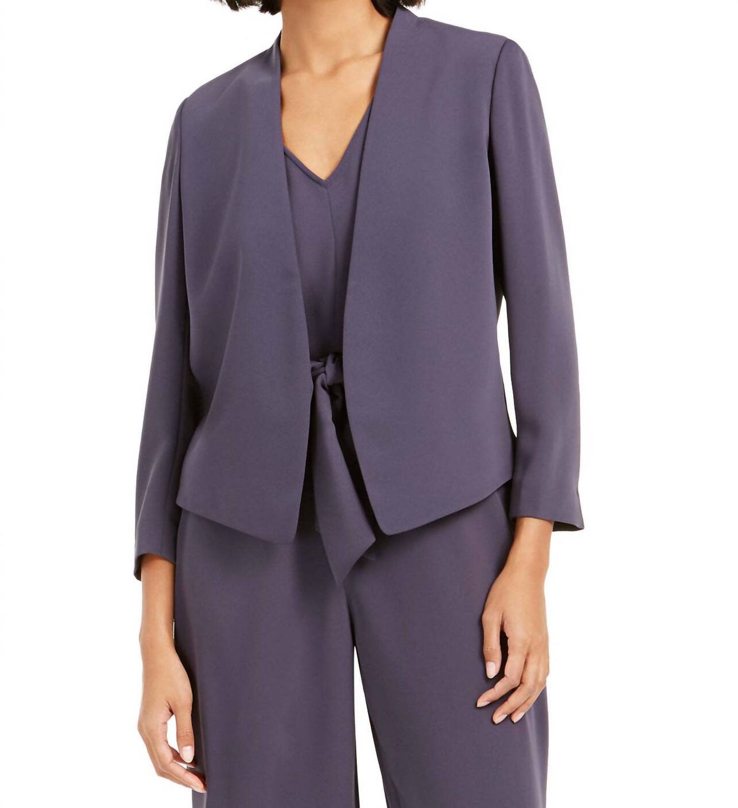 Women's Collarless Open Front Jacket