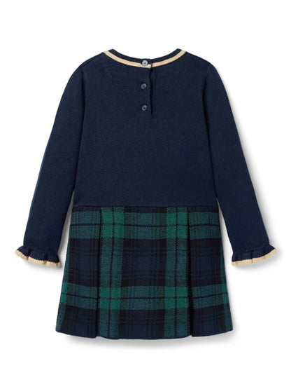 Girl's Plaid Sweater Dress