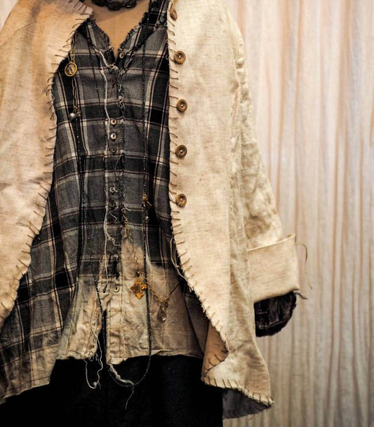 Amano by Lorena Laing - Linen Herringbone Jacket - Rack Hunt -
