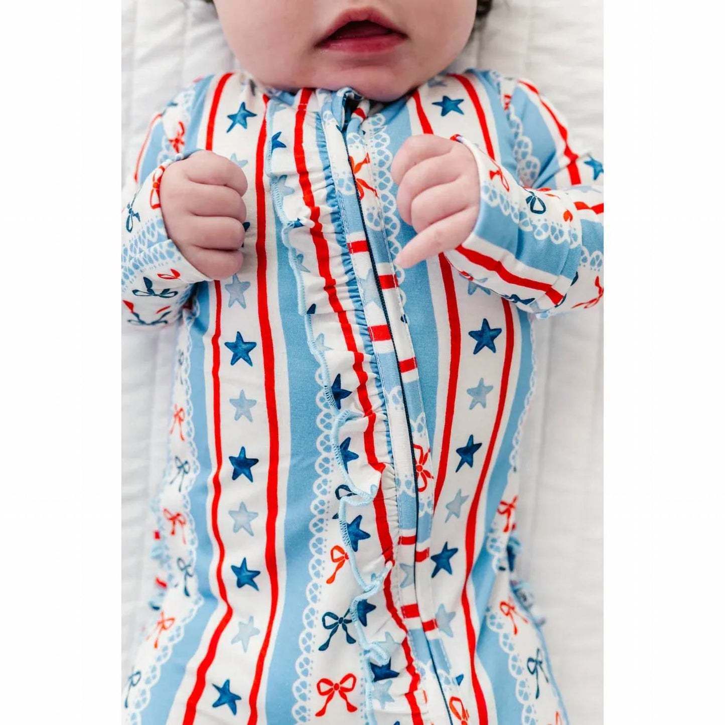 Kids Pretty Patriotic Ruffle Convertible Romper