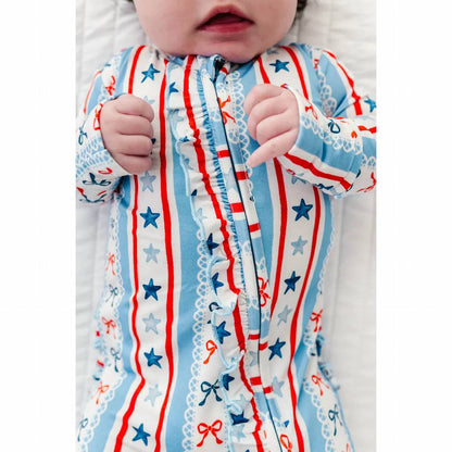 Kids Pretty Patriotic Ruffle Convertible Romper