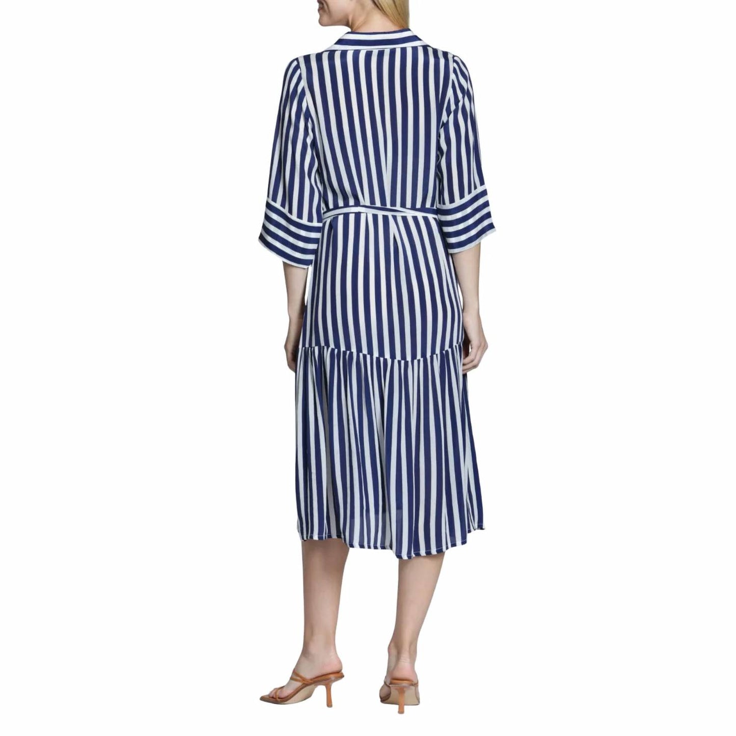 Half Placket Dress With Belt