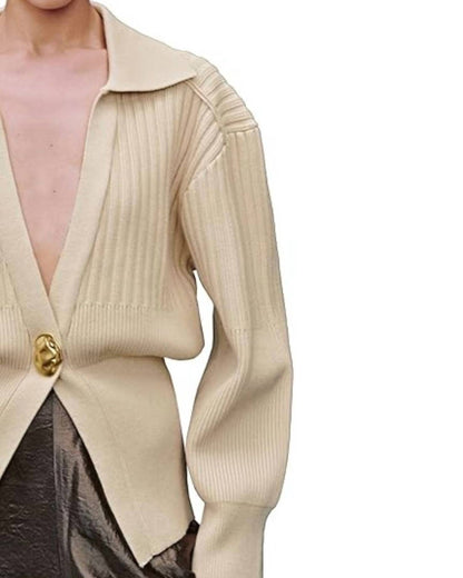 Knitted Collared Cardigan