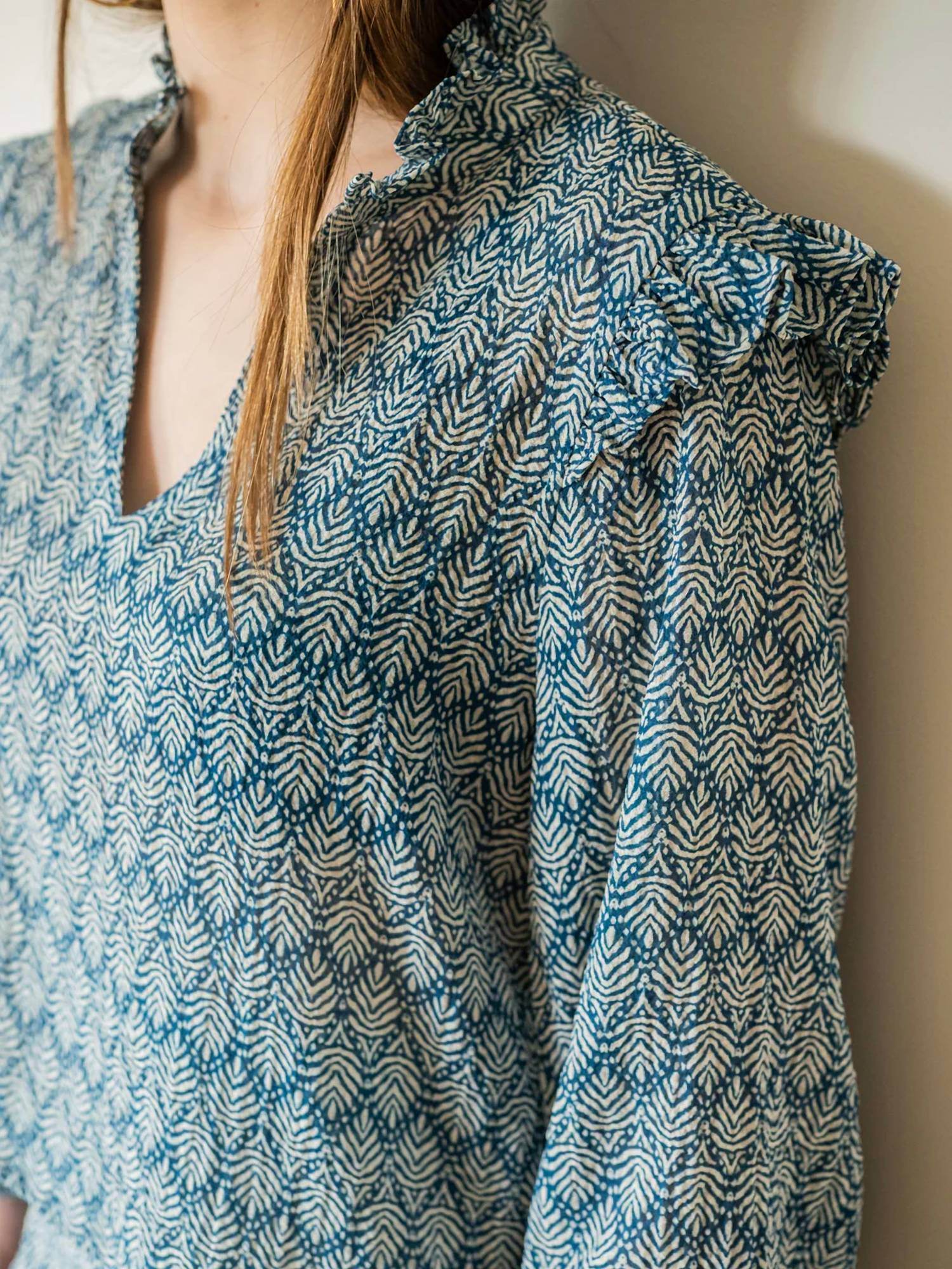 Osamore - Ruffled Shoulder Blouse - Rack Hunt -