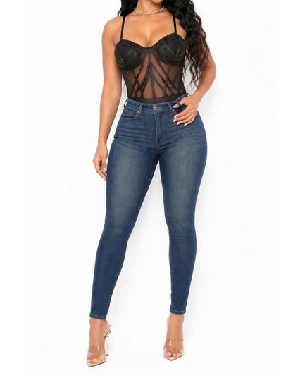 What A Day Adjustable Strap Mesh Detail Fitted Leotard Bodysuit