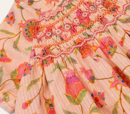 Girl's Dorissa Smocked Floral Dress