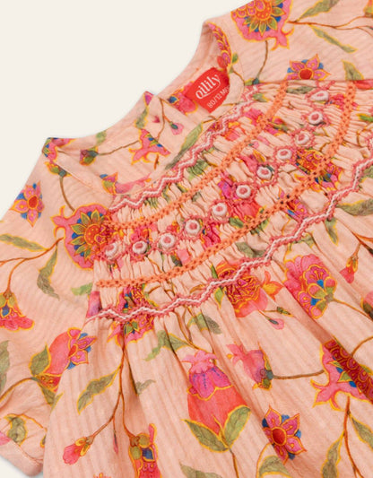 Girl's Dorissa Smocked Floral Dress