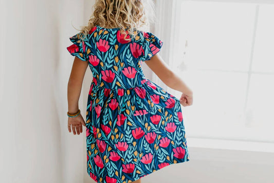 Girls Floral Flutter Dress