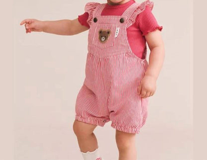 Girls Classic Stripe Bubble Romper