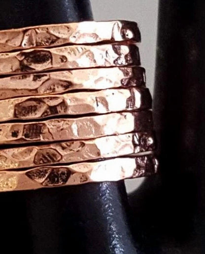 Unisex Semanario Seven-layer Hammered Copper Ring