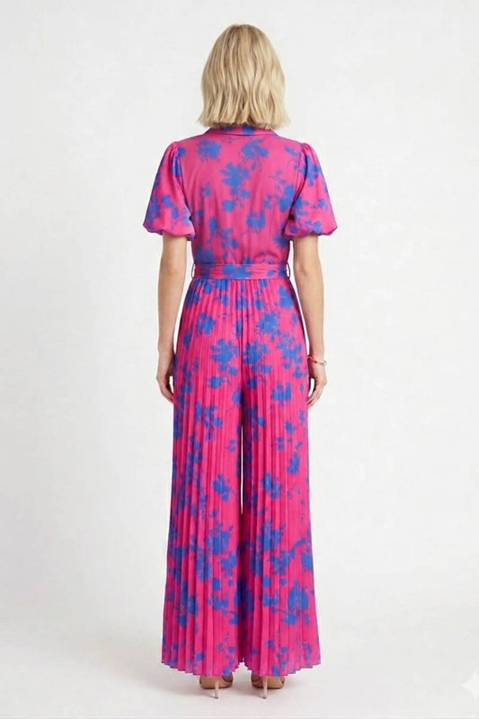 Pleated Wide-leg Jumpsuit