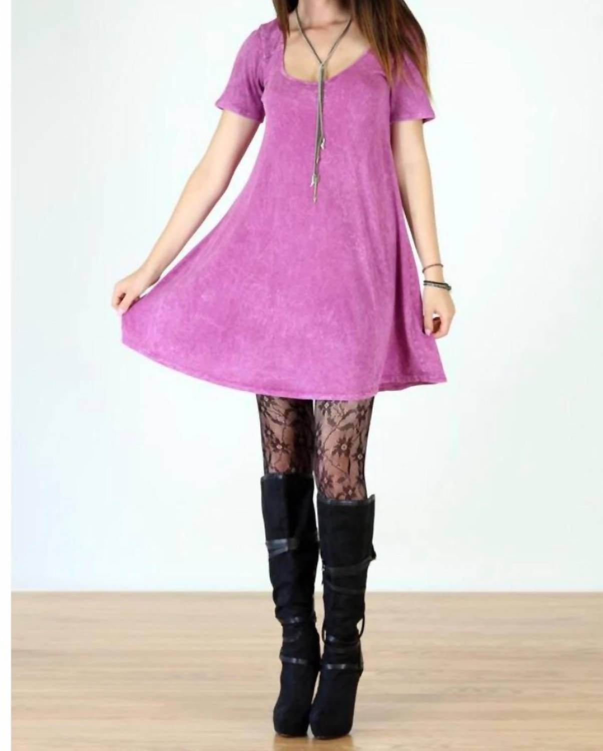 Tough Luv - Vintage Acid Mineral Wash Fit & Flare Dress - Rack Hunt