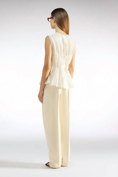 Ruffle Waist Sleeveless Top