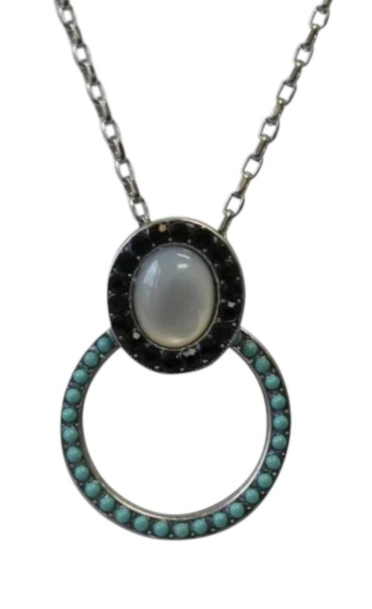 Women's Oval & Circle Crystal Necklace