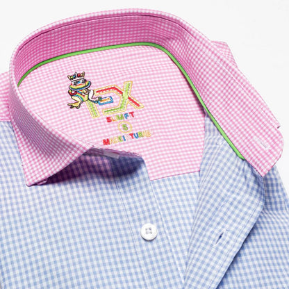 Frog Plaid Combo Button Down Shirt