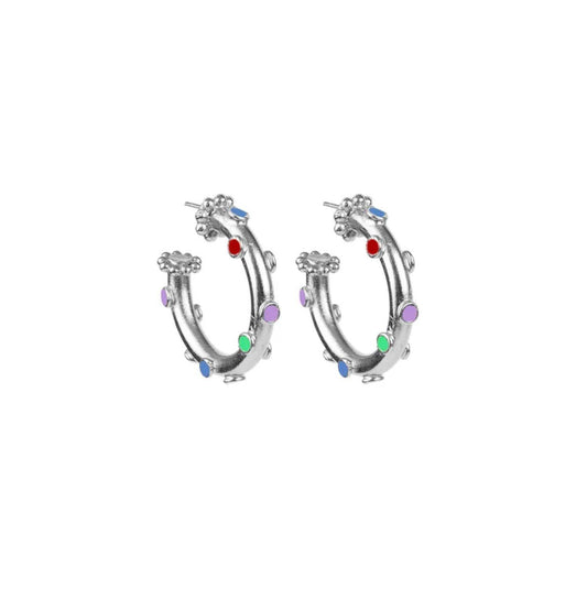 Daniela Salcedo - Women's Trufa Rainbow Hoop Earrings - Rack Hunt -
