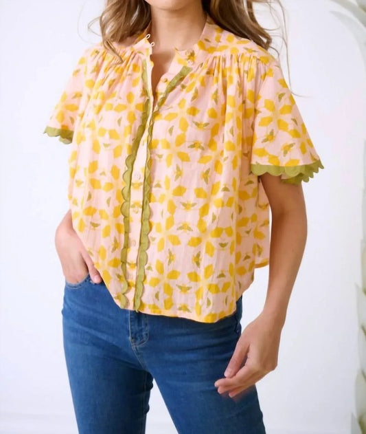BROOKS AVENUE - Parham Button Front Blouse - Rack Hunt