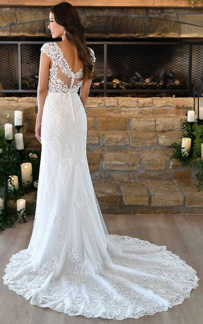 Cap Sleeves Wedding Gown