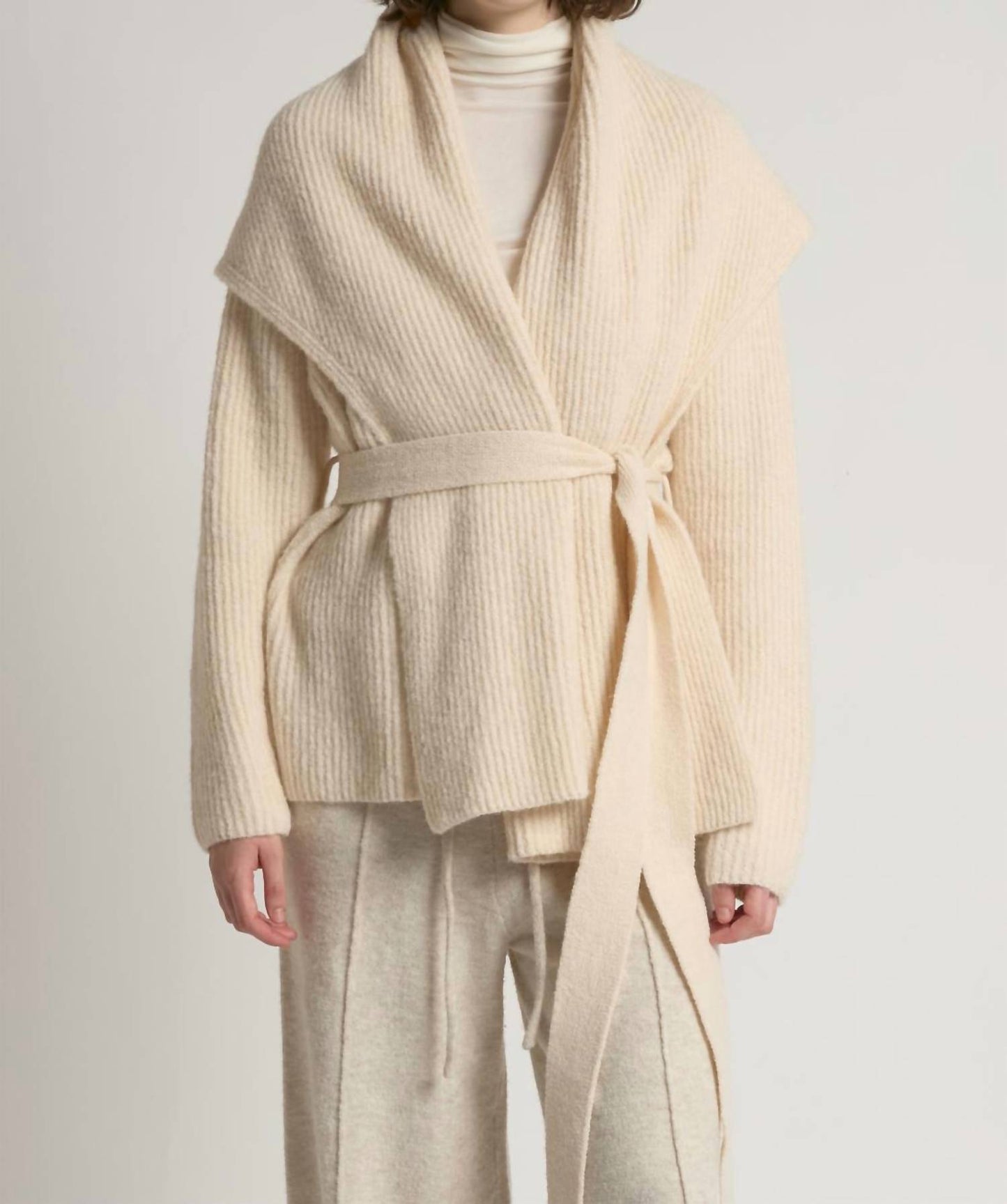 Shawl Collar Belt Cardigan