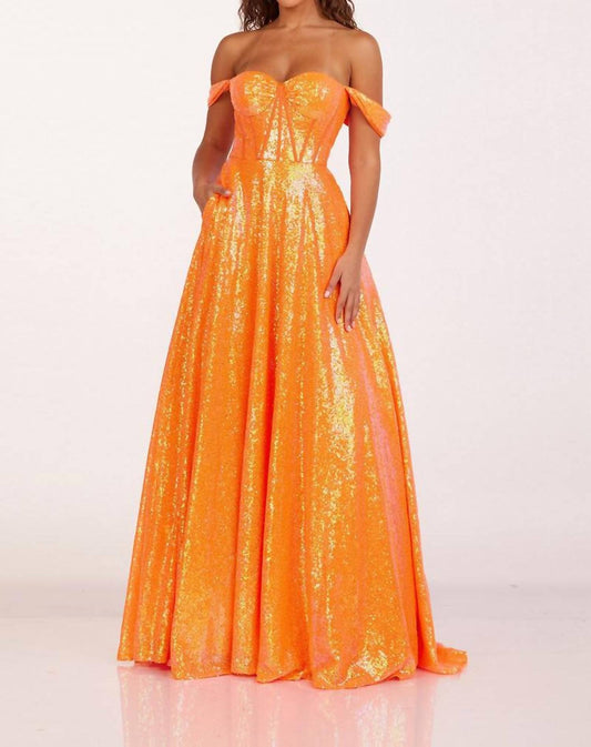 Off-the-shoulder Gown