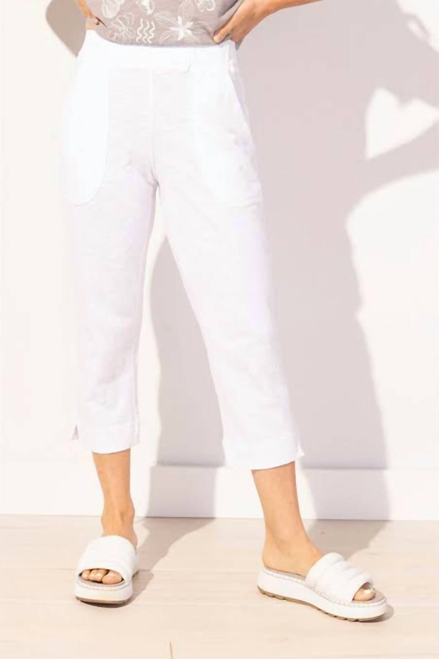 Textured Peruvian Cotton On The Go Capri