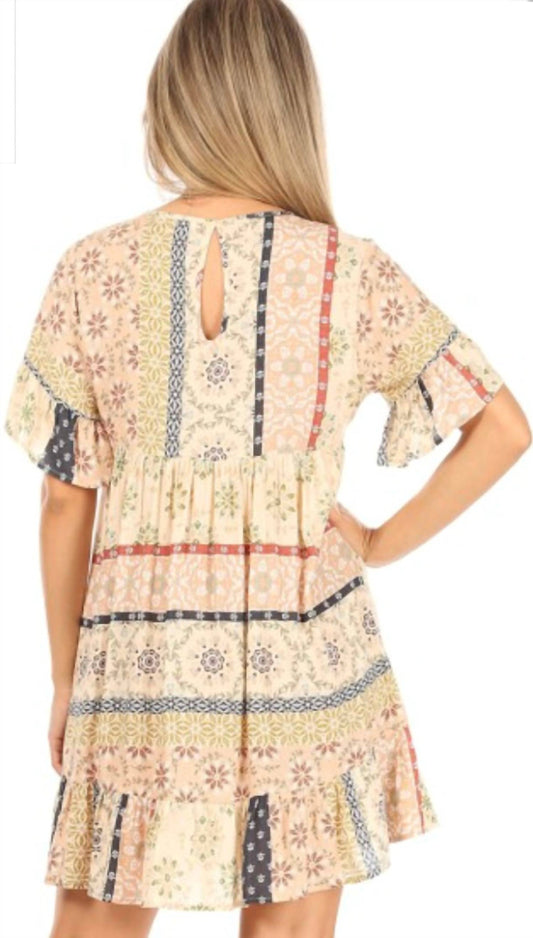Boho Print Mini Dress